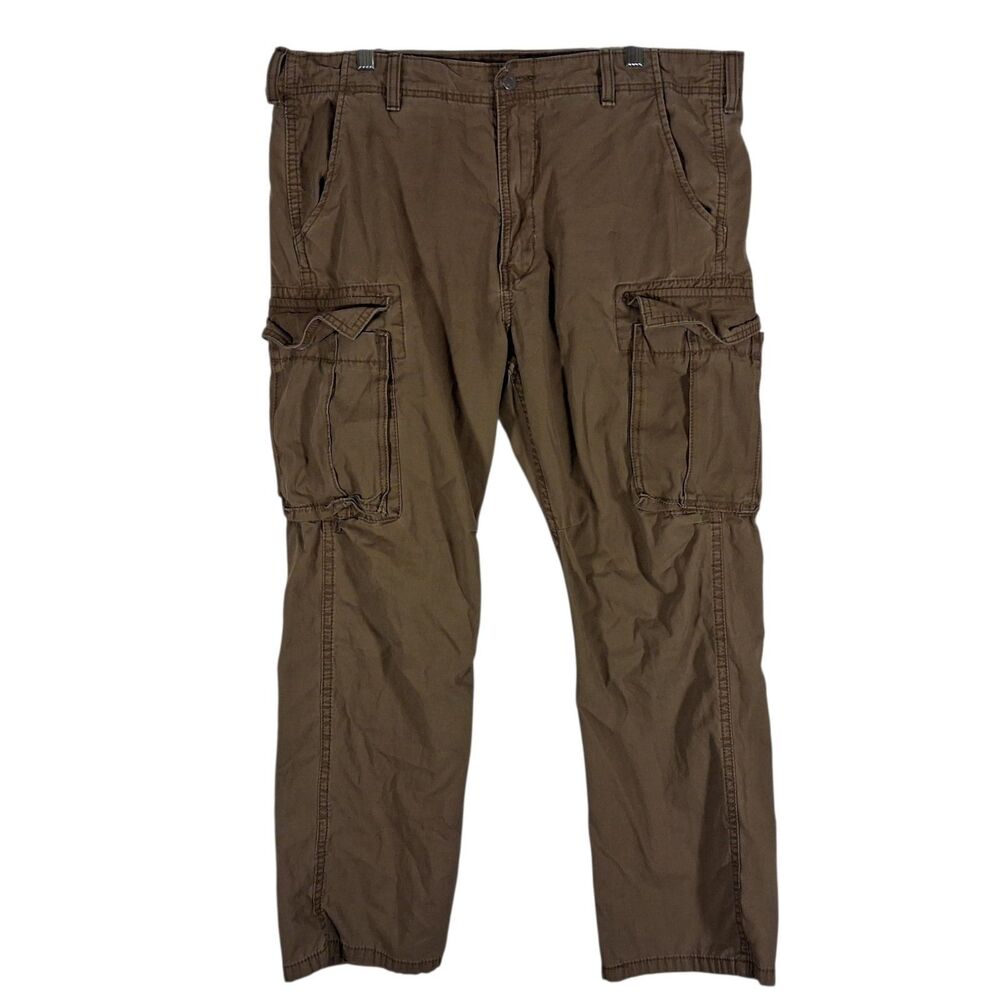 Levi's cargo pants mens 36x30 brown Y2K loose fit cotton straight leg Strauss